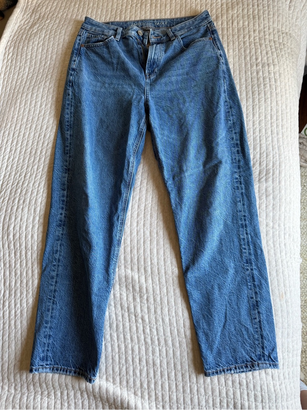 American Eagle Outfitters Straight Leg Denim Jeans - Medium Blue